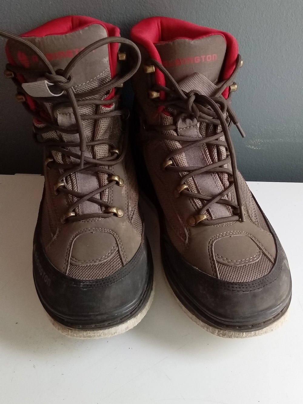 Redington Men Brown Felt Sole Wading Fly Fishing Boots Size 13